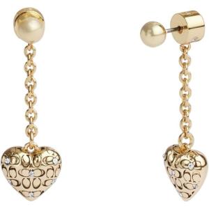 imageCOACH Womens Signature Quilted Heart Earrings