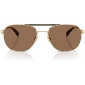 imageCoach Mens Hc7178 Aviator SunglassesSatin Light GoldOliveBrown Solid