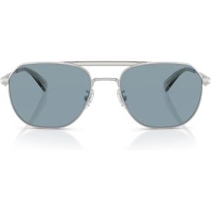 imageCoach Mens Hc7178 Aviator SunglassesSatin SilverGreyBlue Solid
