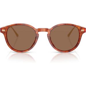 imageCoach Mens Hc8428u Universal Fit Round SunglassesCaramel TortoiseBrown Solid
