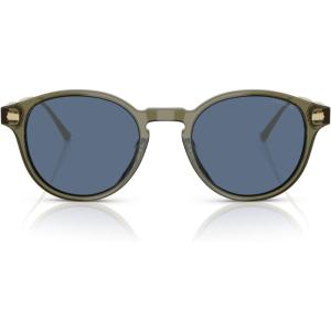 imageCoach Mens Hc8428u Universal Fit Round SunglassesTransparent OliveBlue Solid