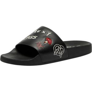 imageCoach Mens Slide Sandal with Sketch Print Platform CharcoalBlack 7