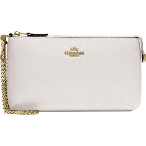 imageCoach Womens Crossgrain Leather Wristlet W ChainChalk
