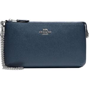 imageCoach Womens Crossgrain Leather Wristlet W ChainDenim