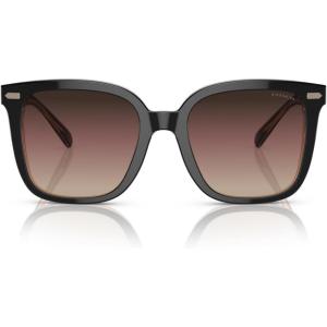 imageCoach Womens Hc8381f Low Bridge Fit Square SunglassesBlackTransparent BlushBrown Purple Grey Gradient