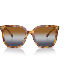 imageCoach Womens Hc8381f Low Bridge Fit Square SunglassesDark TortoiseCanaryBrown Teal Grey Gradient