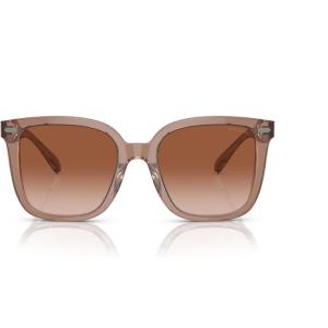 imageCoach Womens Hc8381f Low Bridge Fit Square SunglassesTransparent BrownGreyBrown Gradient