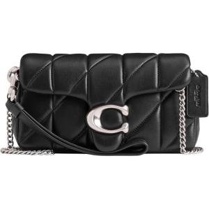 imageCoach Womens Quilted Pillow Leather Tabby Wristlet with ChainBlack
