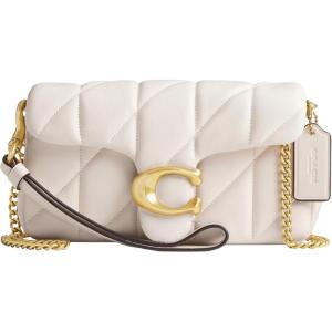 imageCoach Womens Quilted Pillow Leather Tabby Wristlet with ChainChalk