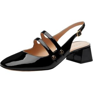 imageCoach Womens Winley Slingback Mary Jane FlatCharcoalBlack