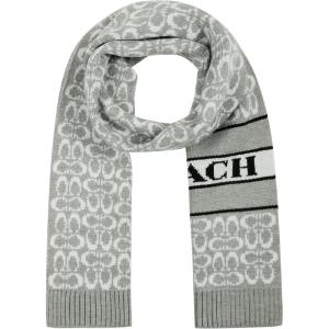 imageCoach womens Signature C Logo Knit ScarfChalk
