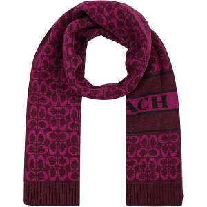 imageCoach womens Signature C Logo Knit ScarfDeep Berry