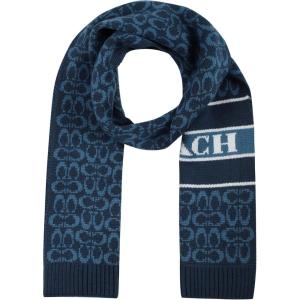 imageCoach womens Signature C Logo Knit ScarfTrue Blue