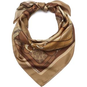 imageCoach womens Stacked Tabby Printed Silk SquareTan