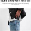 imageCOACH Mens Billfold Wallet with Chain Canvas Charcoal Signature One Size
