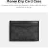 imageCOACH Mens Money Clip Card Case in Signature Canvas Billfold Charcoal One Size