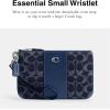 imageCOACH Womens Essential Small Wristlet in Signature Denim Deep Blue Multi One Size