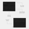 imageCoach Womens Flat Card Case in Pebble Leather with Sculpted C Hardware Branding Credit HoldersBlack