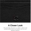 imageCoach Womens Flat Card Case in Pebble Leather with Sculpted C Hardware Branding Credit HoldersBlack