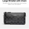 imageCoach Womens Signature Large Wristlet W ChainBlack Smoke Black