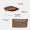 imageCoach Womens Signature Large Wristlet W ChainLight Khaki  Chalk