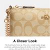 imageCoach Womens Signature Large Wristlet W ChainLight Khaki  Chalk