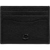 imageCoach Womens Flat Card Case in Pebble Leather with Sculpted C Hardware Branding Credit HoldersBlack