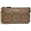 imageCoach Womens Signature Large Wristlet W ChainKhaki Saddle