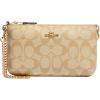 imageCoach Womens Signature Large Wristlet W ChainLight Khaki  Chalk