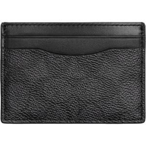 imageCOACH Mens Money Clip Card Case in Signature Canvas Billfold Charcoal One Size