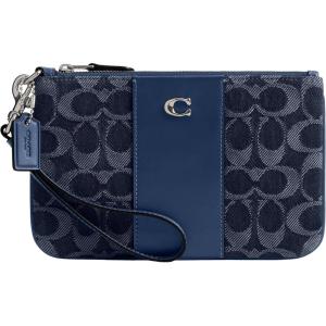 imageCOACH Womens Essential Small Wristlet in Signature Denim Deep Blue Multi One Size