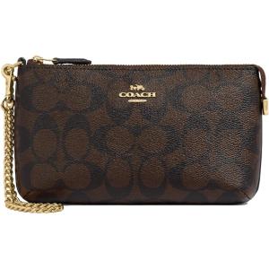 imageCoach Womens Signature Large Wristlet W ChainBrown  Black