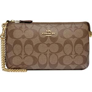imageCoach Womens Signature Large Wristlet W ChainKhaki Saddle