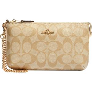 imageCoach Womens Signature Large Wristlet W ChainLight Khaki  Chalk