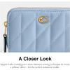 imageCoach Womens Quilted Pillow Leather Small Zip Around Card Case AccessoryTravelers Sleeves B4Bluebell