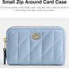 imageCoach Womens Quilted Pillow Leather Small Zip Around Card Case AccessoryTravelers Sleeves B4Bluebell