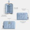 imageCoach Womens Quilted Pillow Leather Small Zip Around Card Case AccessoryTravelers Sleeves B4Bluebell