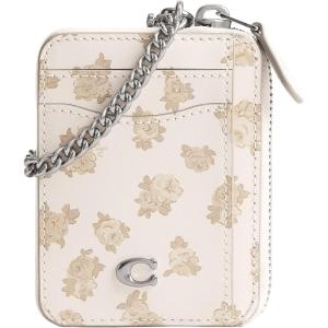 imageCoach Womens Essential Chain Card Case with Floral Print AccessoryTravel Wallet LHChalk Multi