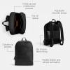 imageCoach Mens Gotham Backpack in Pebble Leather Maple One SizeCharcoal