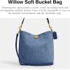 imageCoach Willow Soft Bucket Bag in Denim B4Deep Blue