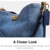 imageCoach Willow Soft Bucket Bag in Denim B4Deep Blue
