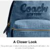 imageCoach Womens Cargo Backpack in Leather and Denim B4Indigo One Size
