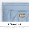imageCoach Womens Quilted Pillow Leather Case AccessoryTravelers Card Sleeves B4Bluebell One Size