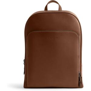 imageCoach Mens Gotham Backpack in Pebble Leather Maple One SizeDark Saddle