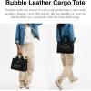 imageCoach Bubble Leather Cargo ToteB4Black