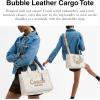 imageCoach Bubble Leather Cargo ToteB4Chalk