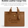 imageCoach Bubble Leather Cargo ToteB4Honey Brown