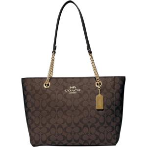 imageCoach Womens Cammie Chain ToteBrown Black