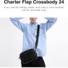 imageCoach Charter Flap Crossbody Bag 24 in Denim Washed Black