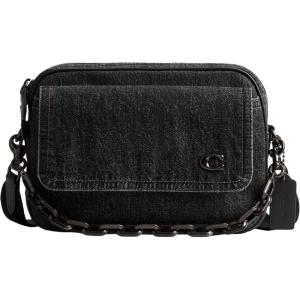 imageCoach Charter Flap Crossbody Bag 24 in Denim Washed Black